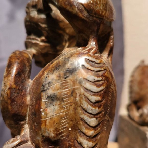 Beautiful & rare Marble carved Foo Dog Bookends Extremely old and very detailed - Picture 6 of 9